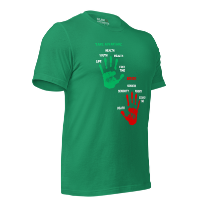 ADULT T-Shirt - ADVANTAGE BEFORE - Green/Red/White