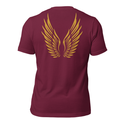 ADULT T-Shirt - RISE OF UMMAH (Large Back Wings) - Gold/White