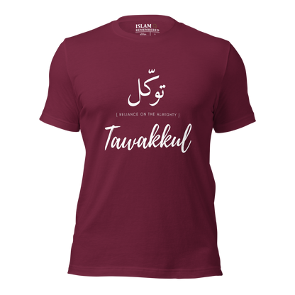 ADULT T-Shirt - TAWAKKUL (RELIANCE) Arabic/English - White