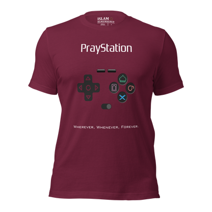 ADULT T-Shirt - PRAYSTATION (All Buttons) - White