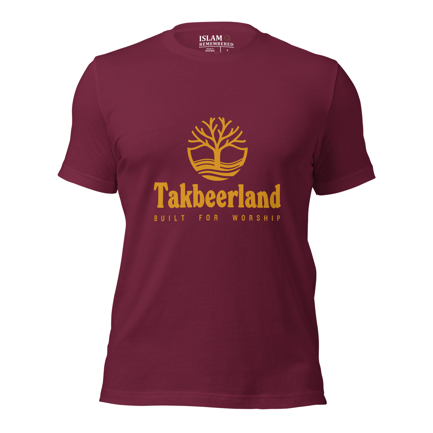 ADULT T-Shirt - TAKBEERLAND FULL LOGO (Centered/Medium) - Gold