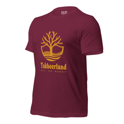 ADULT T-Shirt - TAKBEERLAND FULL LOGO (Centered/Large) - Gold