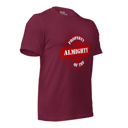 ADULT T-Shirt - PROPERTY OF THE ALMIGHTY - White/White/Red