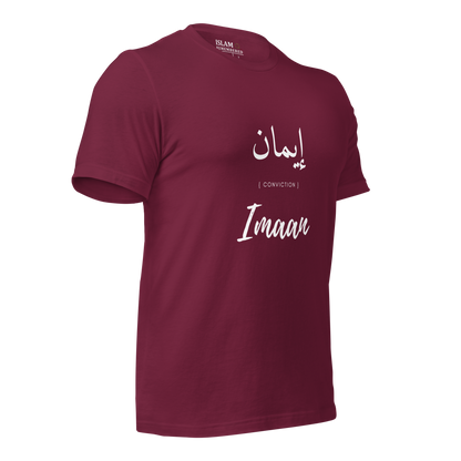 ADULT T-Shirt - IMAAN (CONVICTION) Arabic/English - White