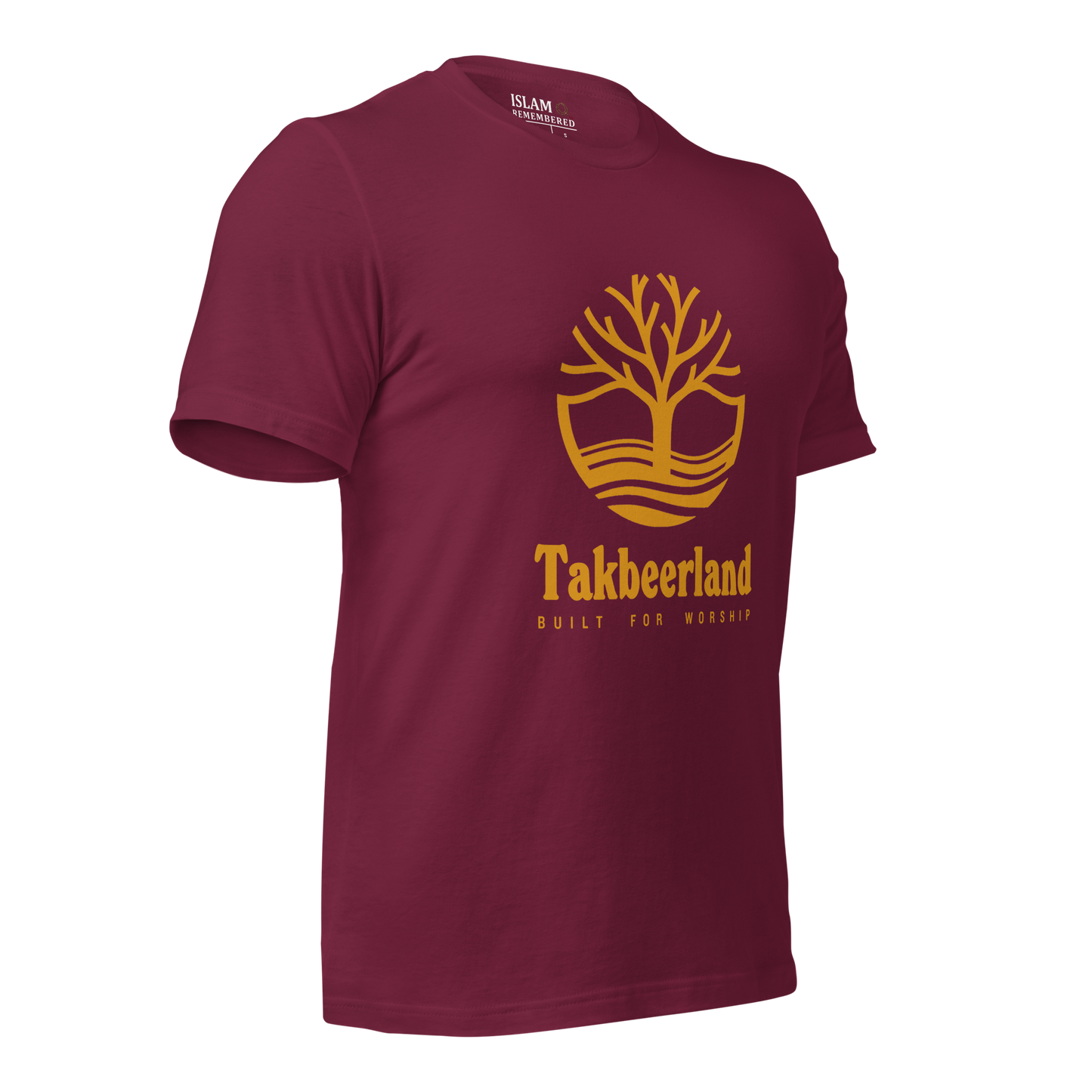 ADULT T-Shirt - TAKBEERLAND FULL LOGO (Centered/Large) - Gold