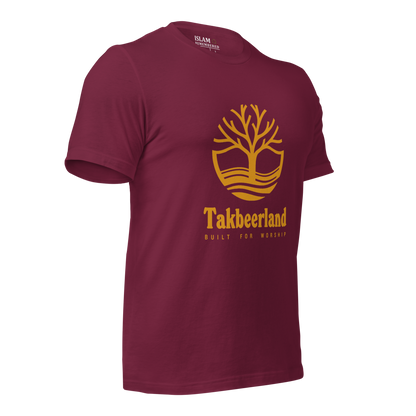 ADULT T-Shirt - TAKBEERLAND FULL LOGO (Centered/Large) - Gold