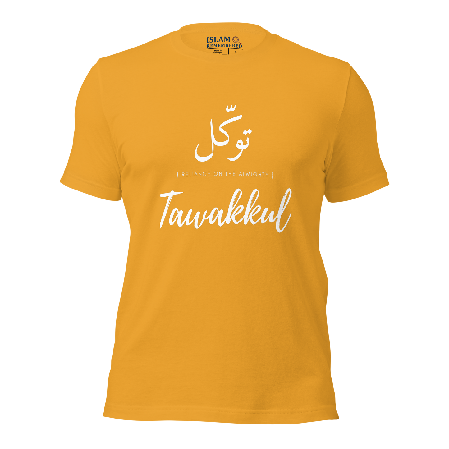 ADULT T-Shirt - TAWAKKUL (RELIANCE) Arabic/English - White