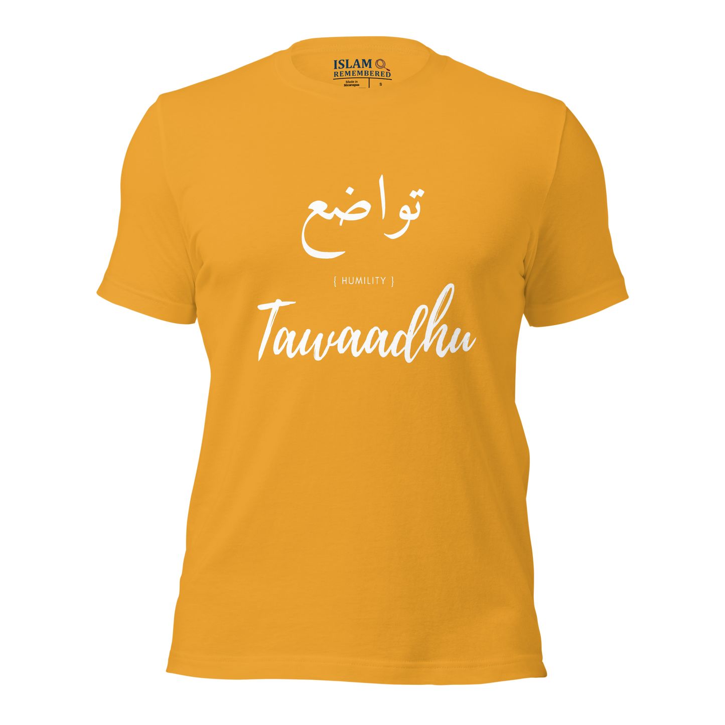 ADULT T-Shirt - TAWAADHU (HUMILITY) Arabic/English - White