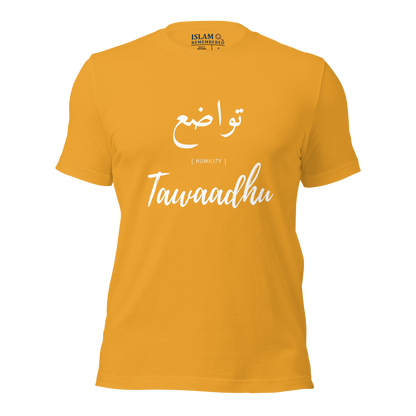 ADULT T-Shirt - TAWAADHU (HUMILITY) Arabic/English - White