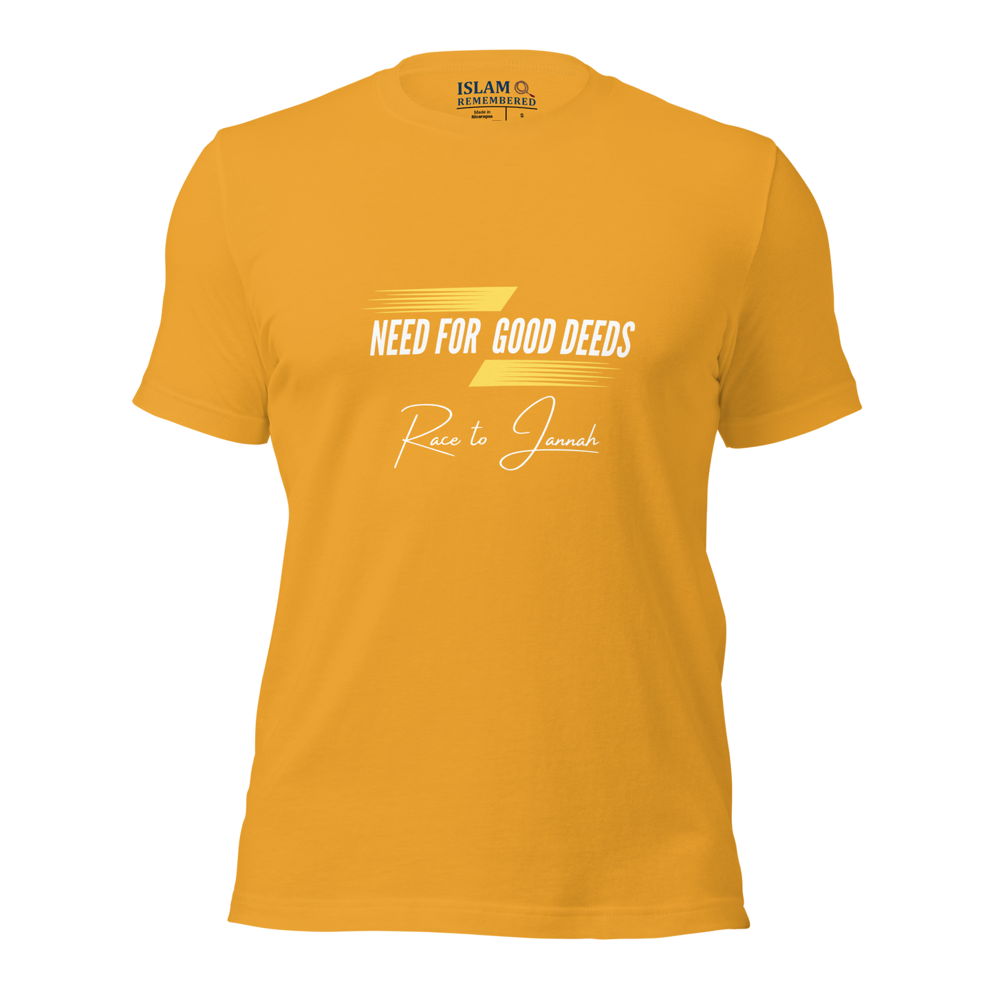 ADULT T-Shirt - NEED FOR GOOD DEEDS - White/Yellow