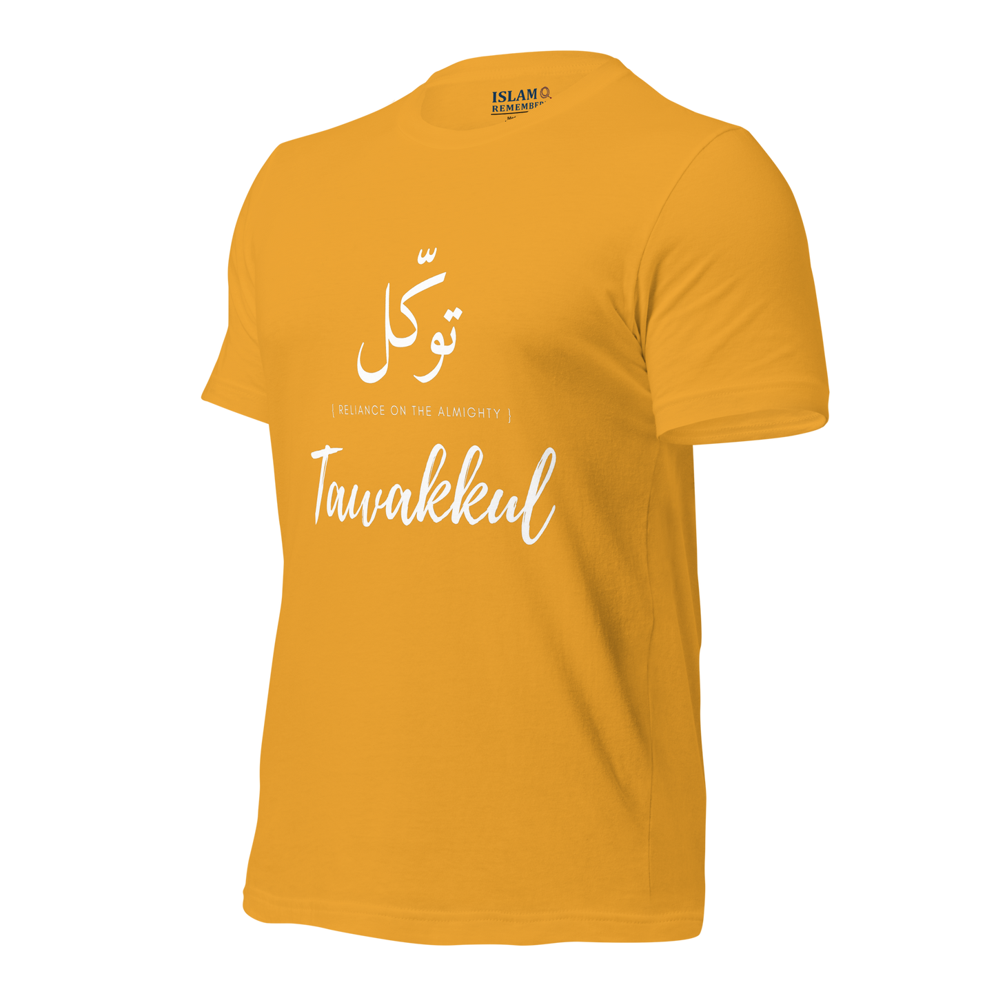 ADULT T-Shirt - TAWAKKUL (RELIANCE) Arabic/English - White