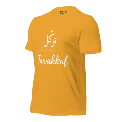 ADULT T-Shirt - TAWAKKUL (RELIANCE) Arabic/English - White