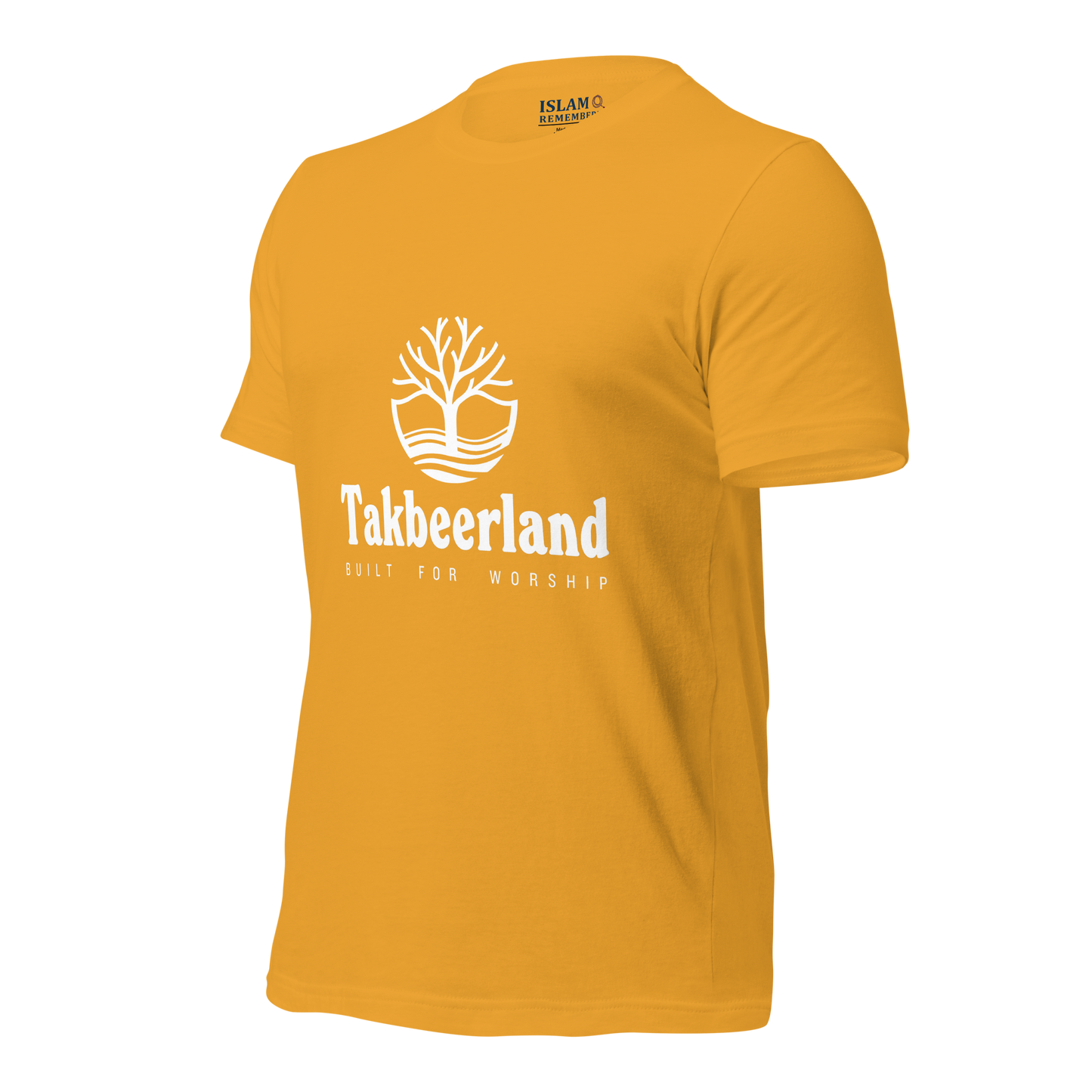 ADULT T-Shirt - TAKBEERLAND FULL LOGO (Centered/Medium) - White