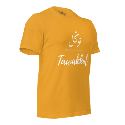 ADULT T-Shirt - TAWAKKUL (RELIANCE) Arabic/English - White