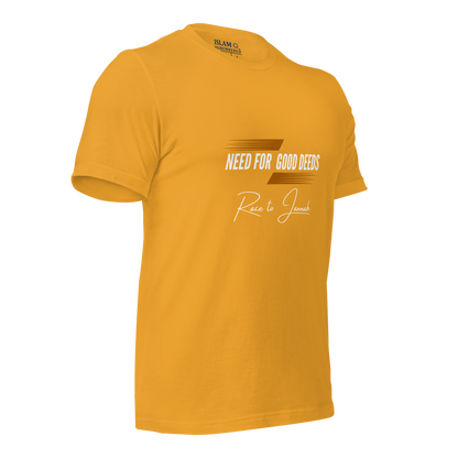 ADULT T-Shirt - NEED FOR GOOD DEEDS - White/Orange