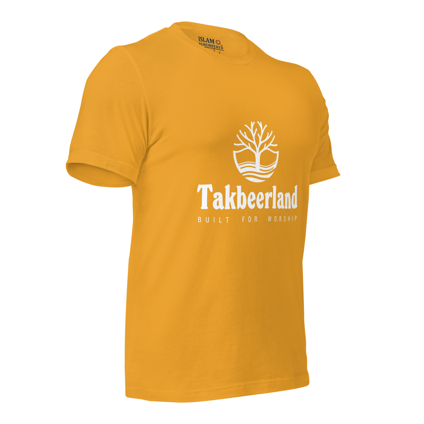 ADULT T-Shirt - TAKBEERLAND FULL LOGO (Centered/Medium) - White