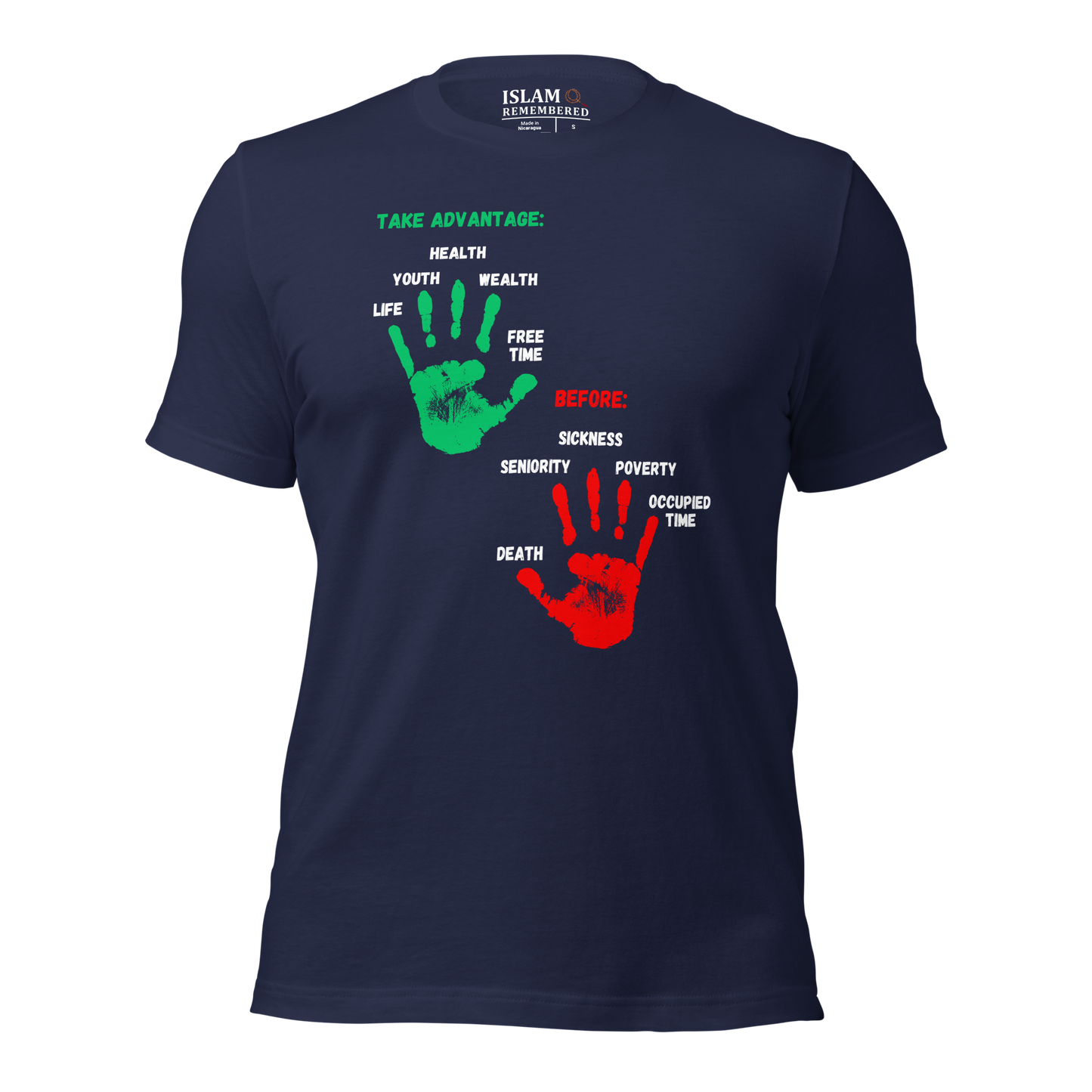 ADULT T-Shirt - ADVANTAGE BEFORE - Green/Red/White