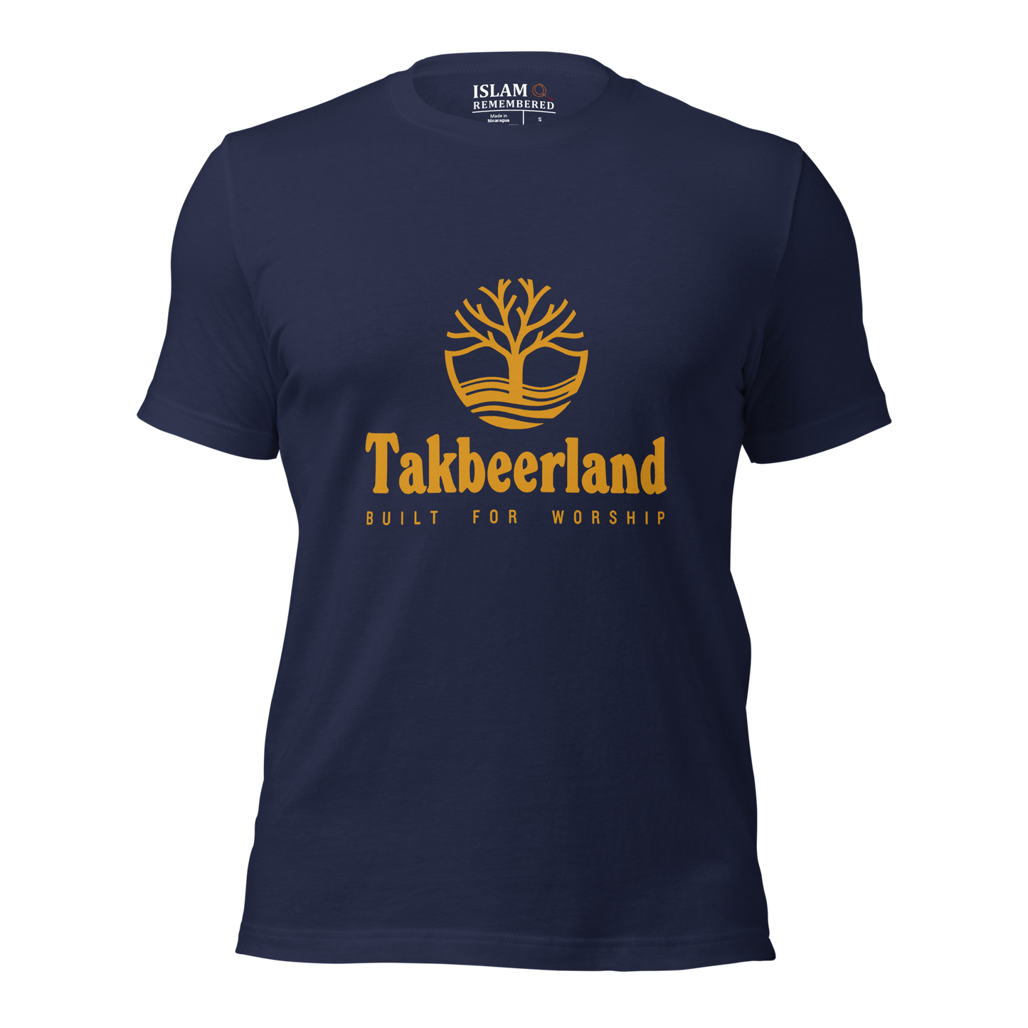 ADULT T-Shirt - TAKBEERLAND FULL LOGO (Centered/Medium) - Gold