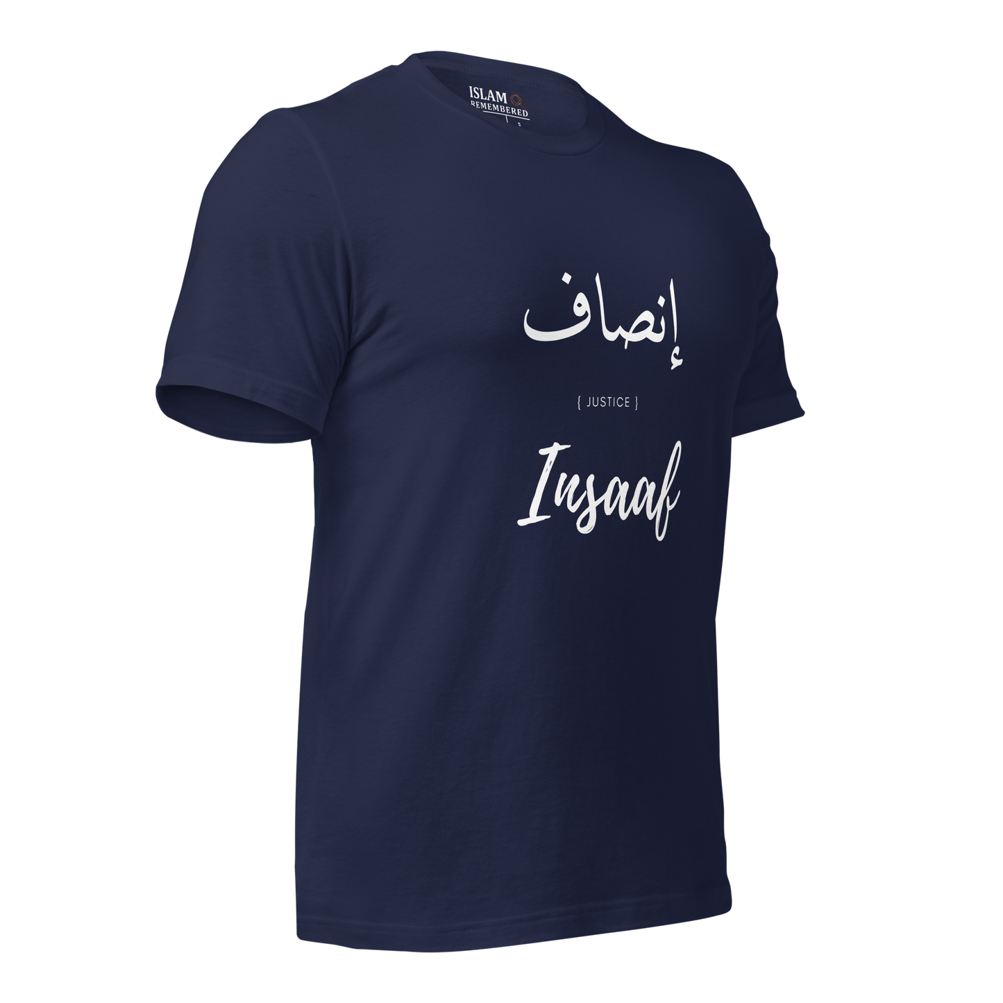 ADULT  T-Shirt - INSAAF (JUSTICE) Arabic/English - White