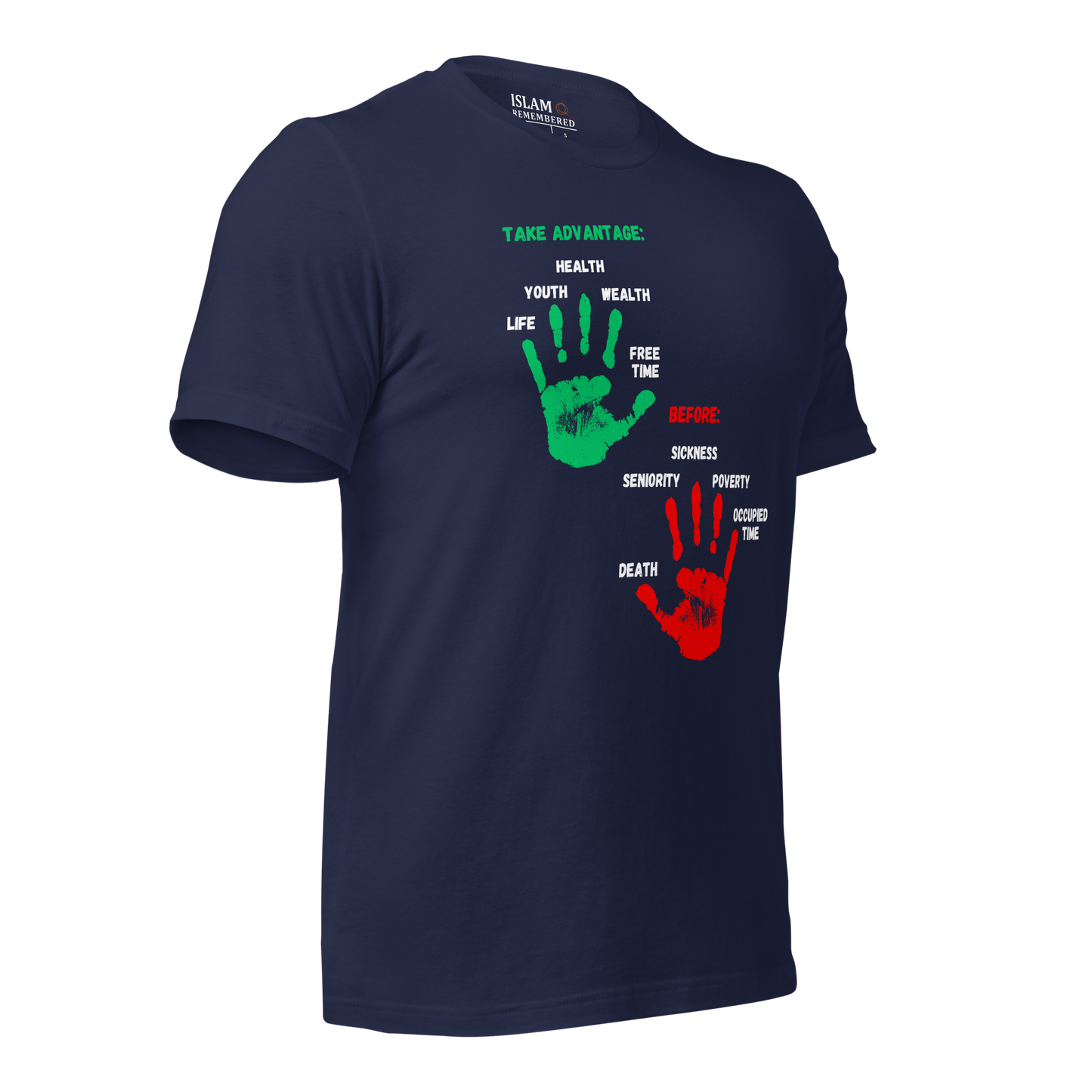 ADULT T-Shirt - ADVANTAGE BEFORE - Green/Red/White