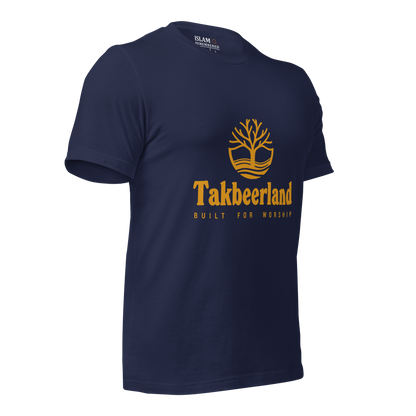 ADULT T-Shirt - TAKBEERLAND FULL LOGO (Centered/Medium) - Gold