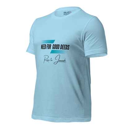 ADULT T-Shirt - NEED FOR GOOD DEEDS - Black/Light Blue