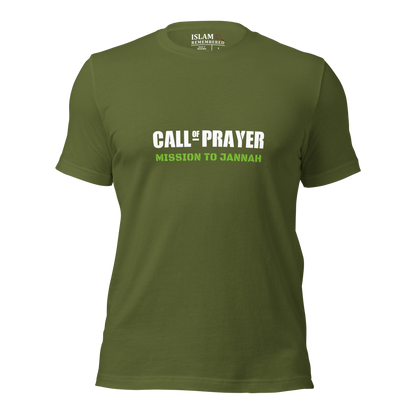 ADULT T-Shirt - CALL OF PRAYER - White/Green