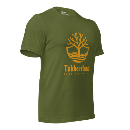 ADULT T-Shirt - TAKBEERLAND FULL LOGO (Centered/Large) - Gold