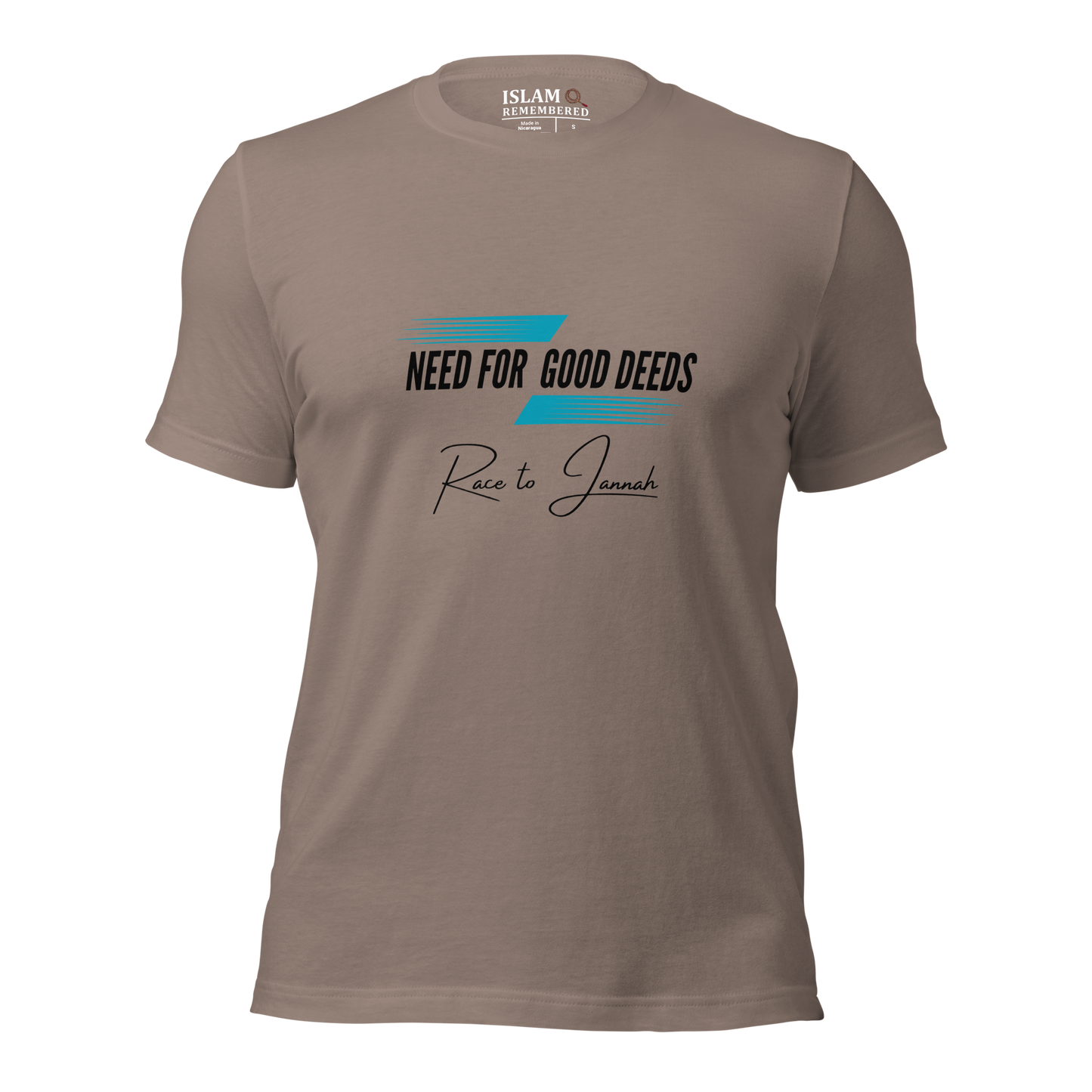 ADULT T-Shirt - NEED FOR GOOD DEEDS - Black/Light Blue