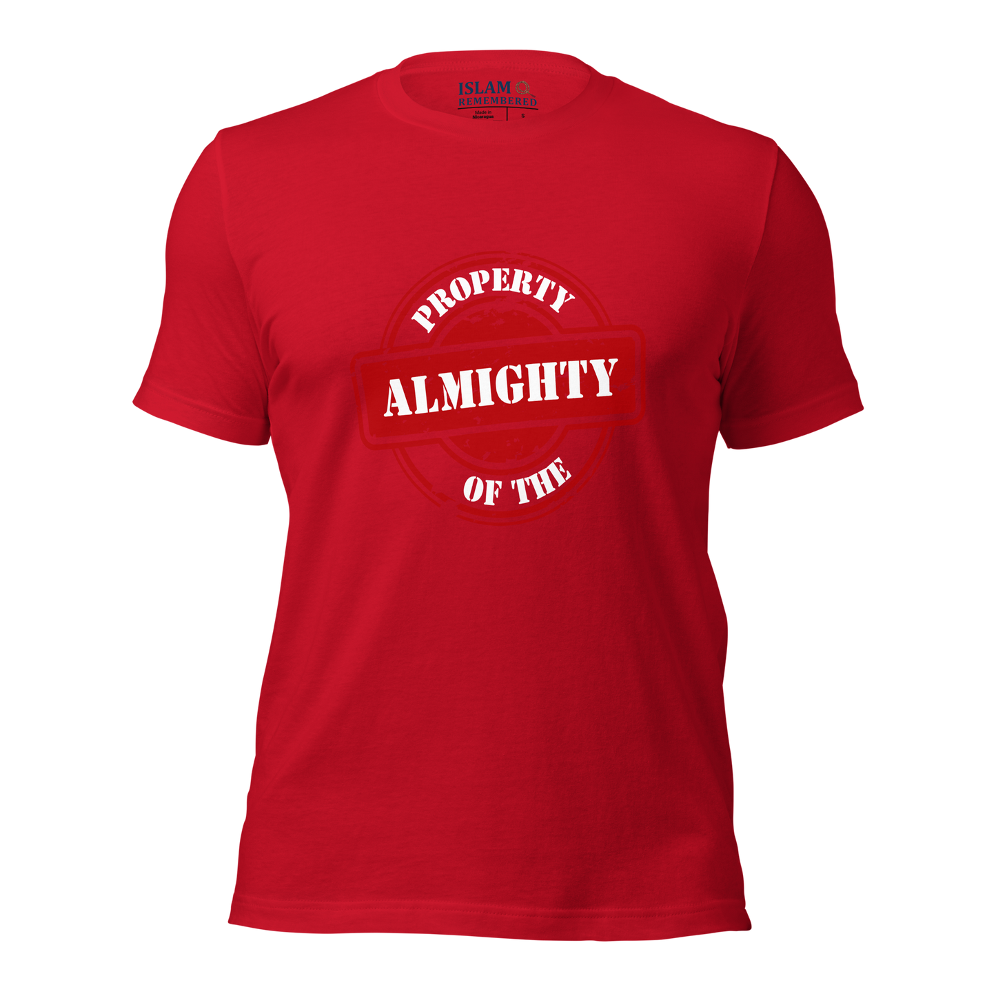 ADULT T-Shirt - PROPERTY OF THE ALMIGHTY - White/White/Red