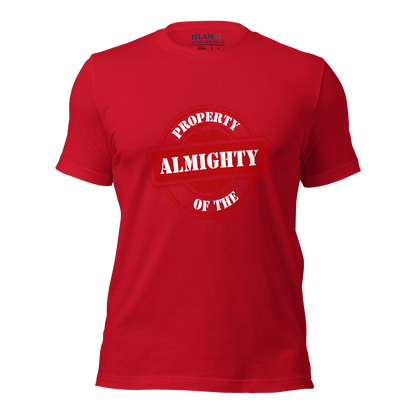 ADULT T-Shirt - PROPERTY OF THE ALMIGHTY - White/White/Red