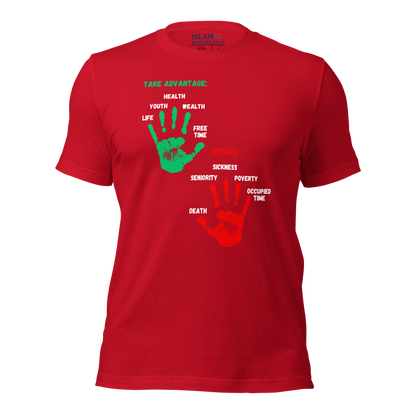 ADULT T-Shirt - ADVANTAGE BEFORE - Green/Red/White