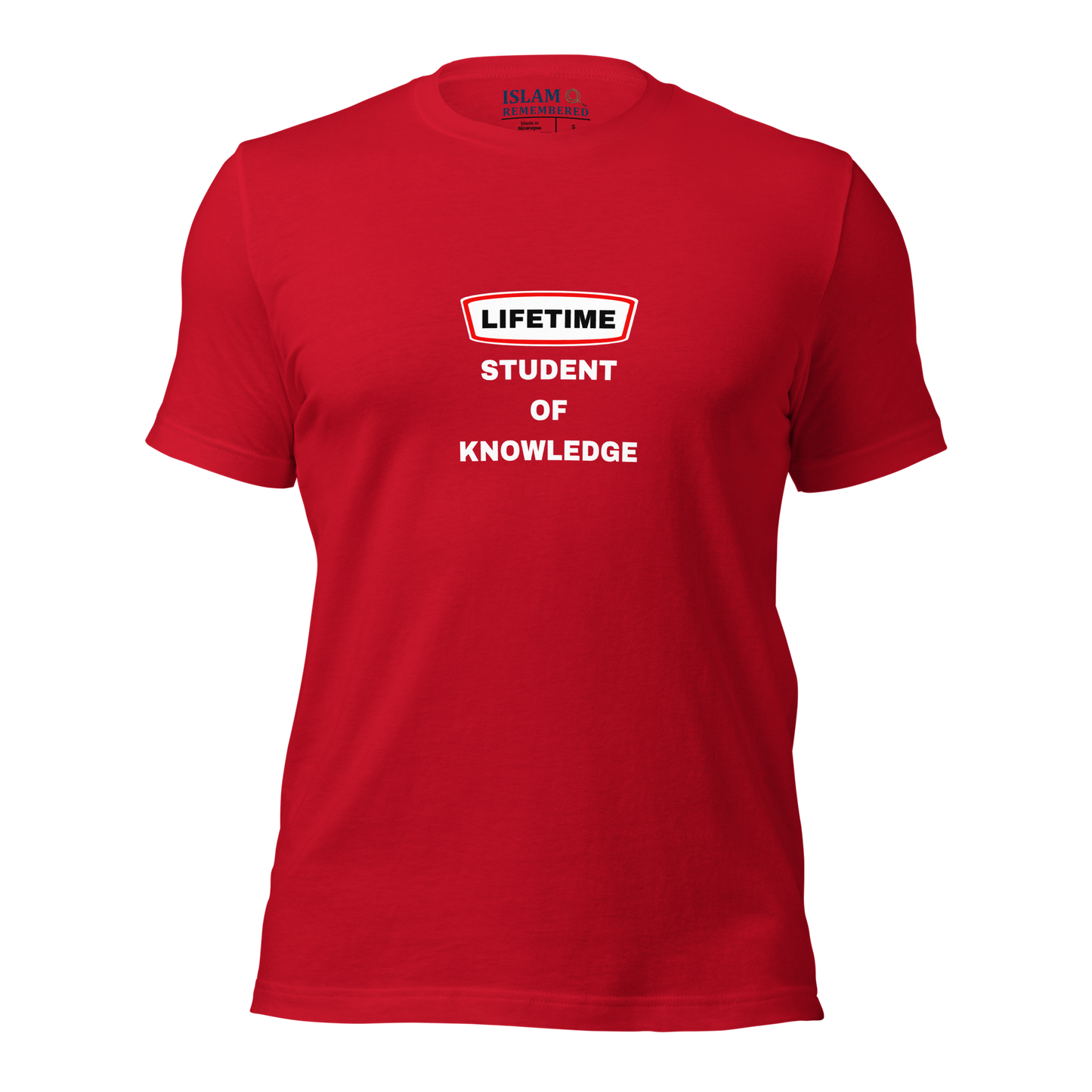 ADULT T-Shirt - LIFETIME STUDENT - White/Red