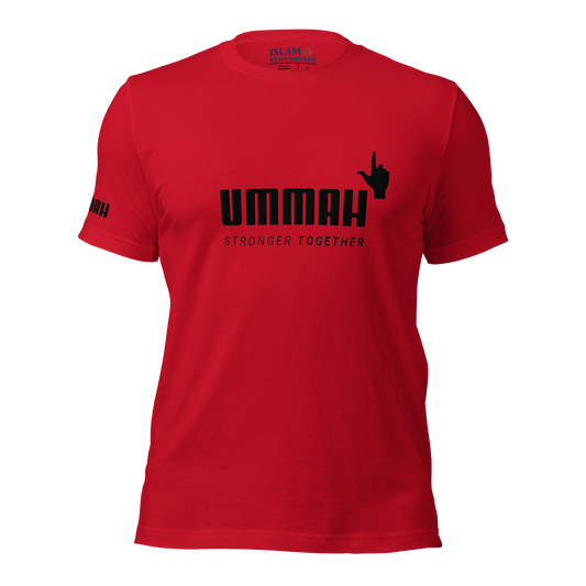 ADULT T-Shirt - UMMAH STRONGER TOGETHER Emblem (w/ Arm Logo)  - Black