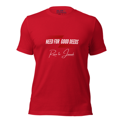 ADULT T-Shirt - NEED FOR GOOD DEEDS - White/Red