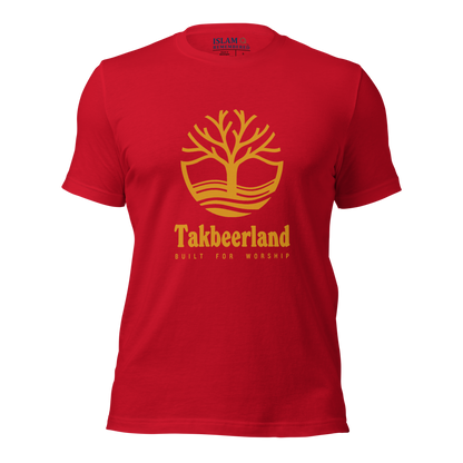 ADULT T-Shirt - TAKBEERLAND FULL LOGO (Centered/Large) - Gold