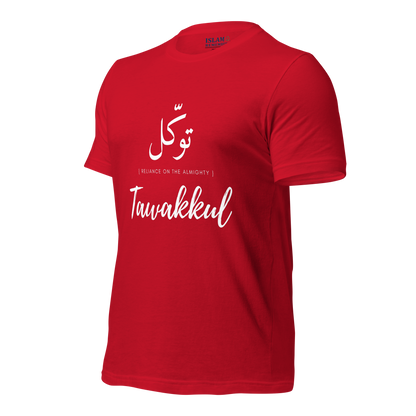 ADULT T-Shirt - TAWAKKUL (RELIANCE) Arabic/English - White