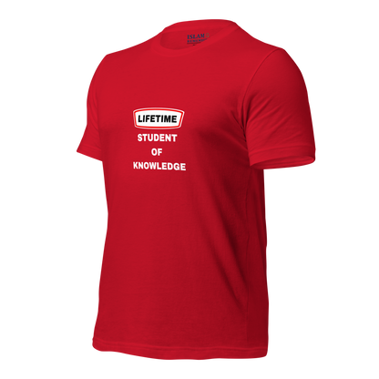 ADULT T-Shirt - LIFETIME STUDENT - White/Red