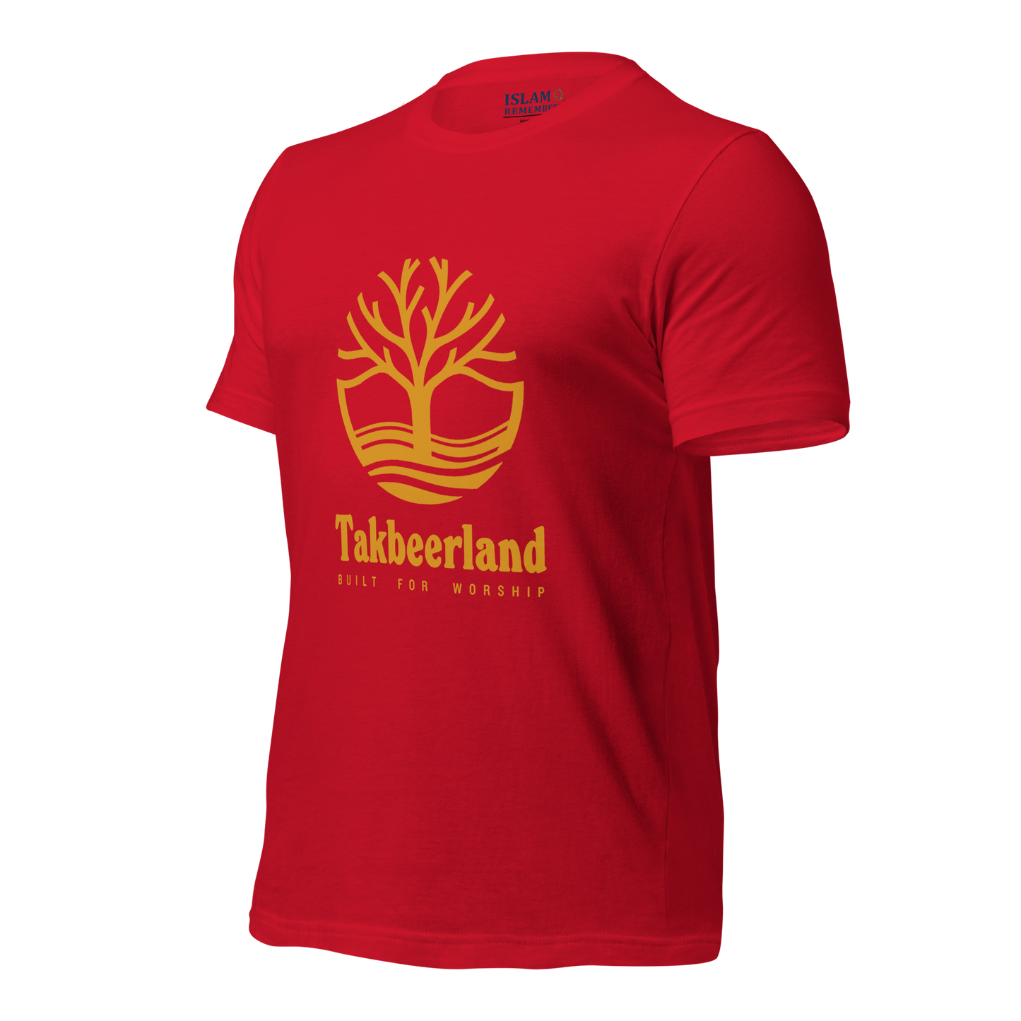 ADULT T-Shirt - TAKBEERLAND FULL LOGO (Centered/Large) - Gold