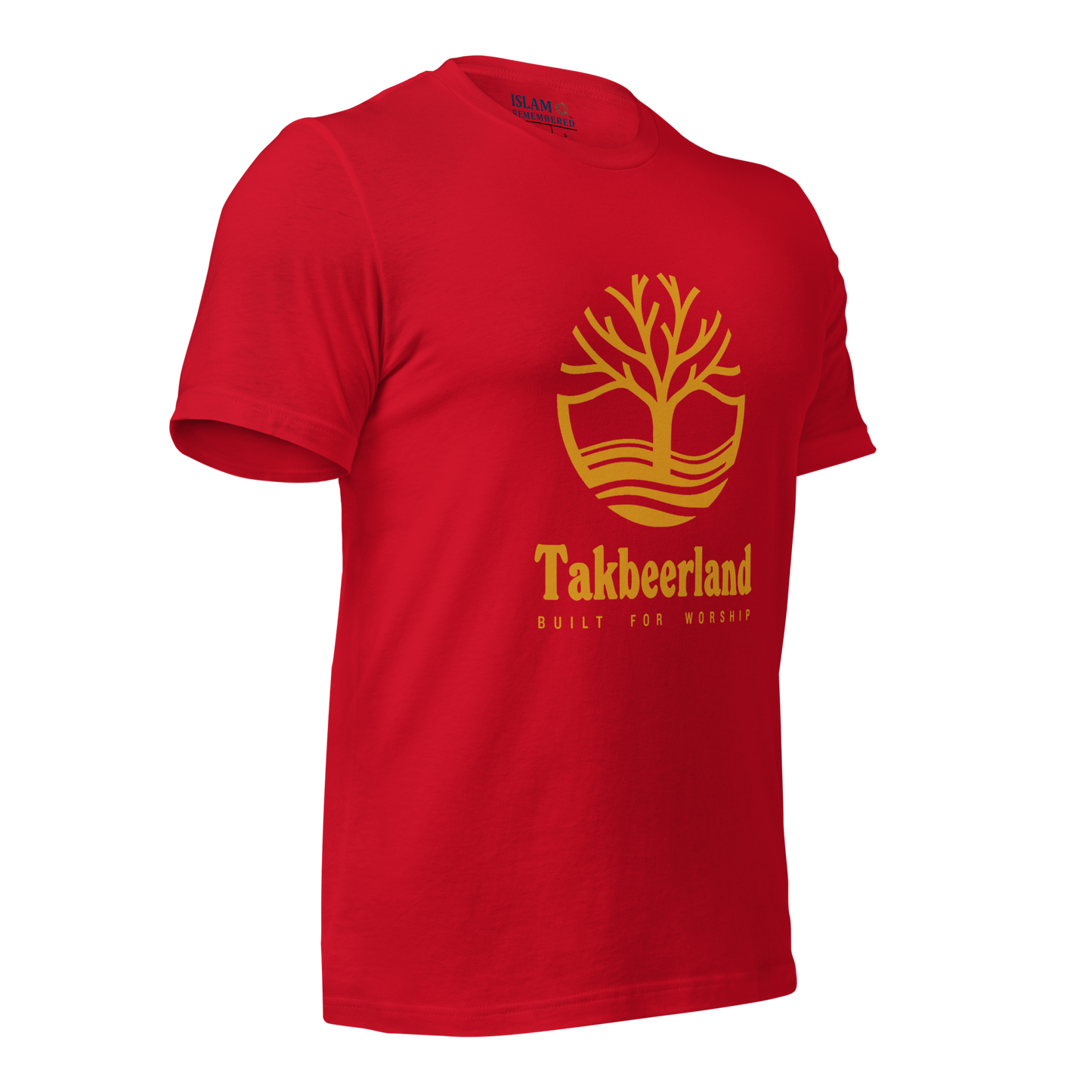 ADULT T-Shirt - TAKBEERLAND FULL LOGO (Centered/Large) - Gold