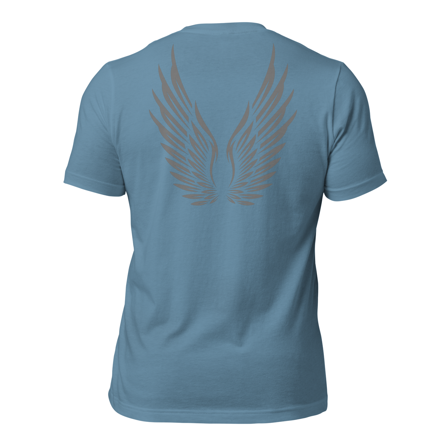 ADULT T-Shirt - RISE OF UMMAH (Large Back Wings) - Silver/White