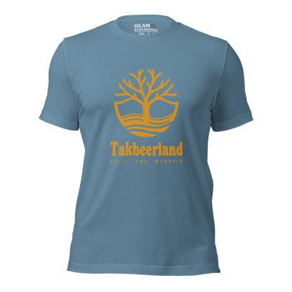 ADULT T-Shirt - TAKBEERLAND FULL LOGO (Centered/Large) - Gold