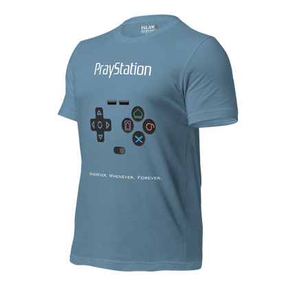 ADULT T-Shirt - PRAYSTATION (All Buttons) - White