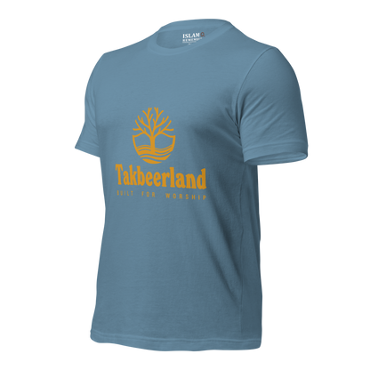 ADULT T-Shirt - TAKBEERLAND FULL LOGO (Centered/Medium) - Gold