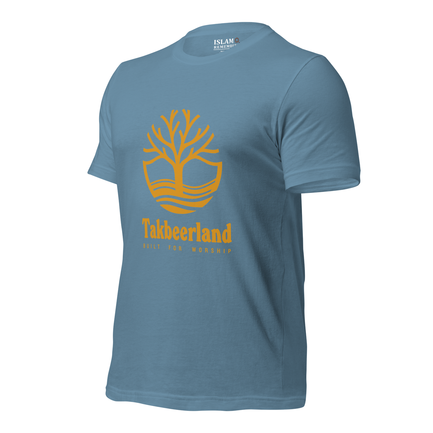 ADULT T-Shirt - TAKBEERLAND FULL LOGO (Centered/Large) - Gold