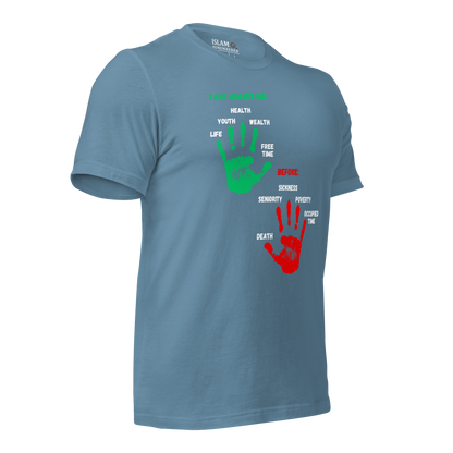 ADULT T-Shirt - ADVANTAGE BEFORE - Green/Red/White