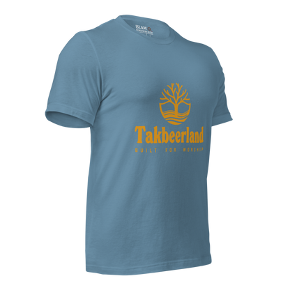 ADULT T-Shirt - TAKBEERLAND FULL LOGO (Centered/Medium) - Gold