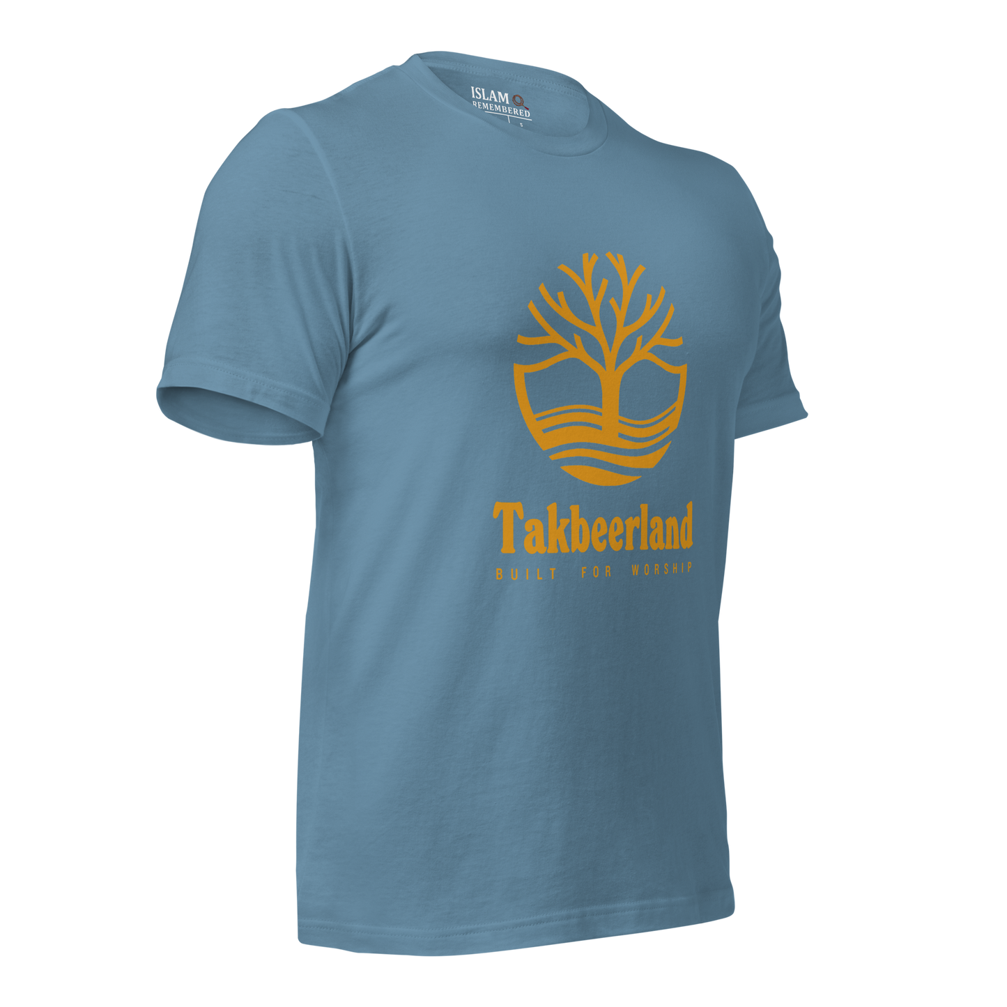 ADULT T-Shirt - TAKBEERLAND FULL LOGO (Centered/Large) - Gold