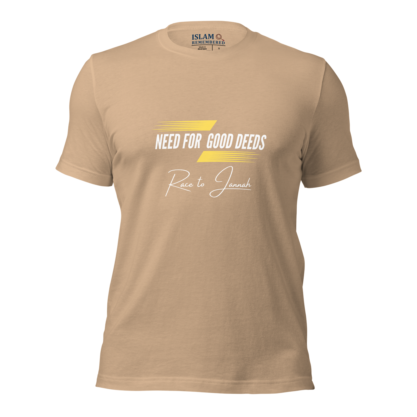 ADULT T-Shirt - NEED FOR GOOD DEEDS - White/Yellow