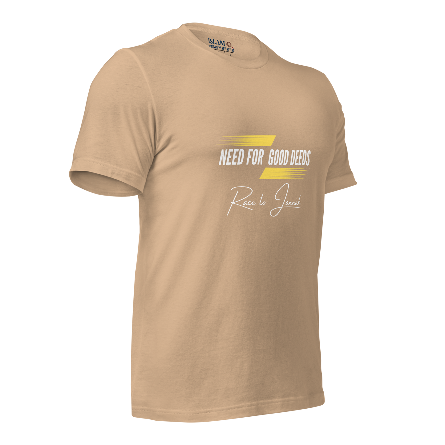 ADULT T-Shirt - NEED FOR GOOD DEEDS - White/Yellow